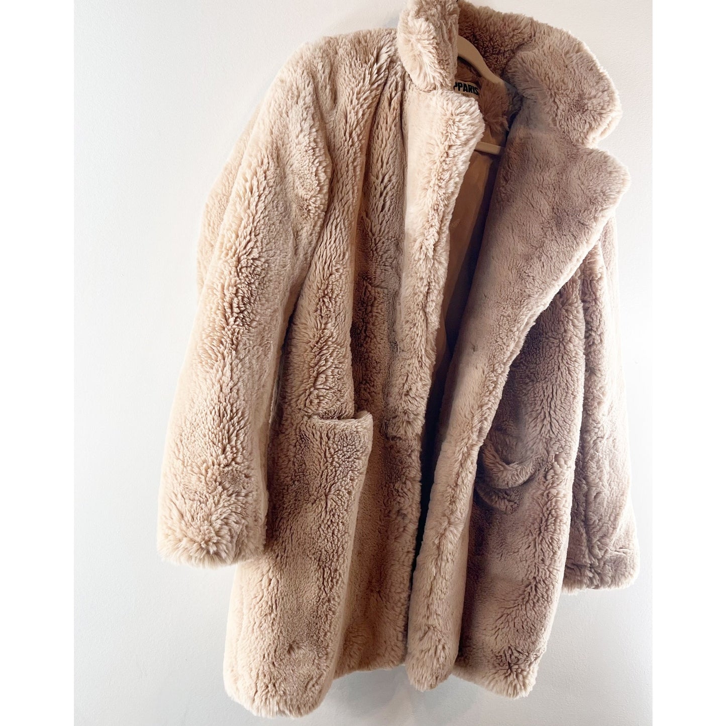 Apparis Sophie Faux Fur Teddy Jacket Coat Brown Tan Medium