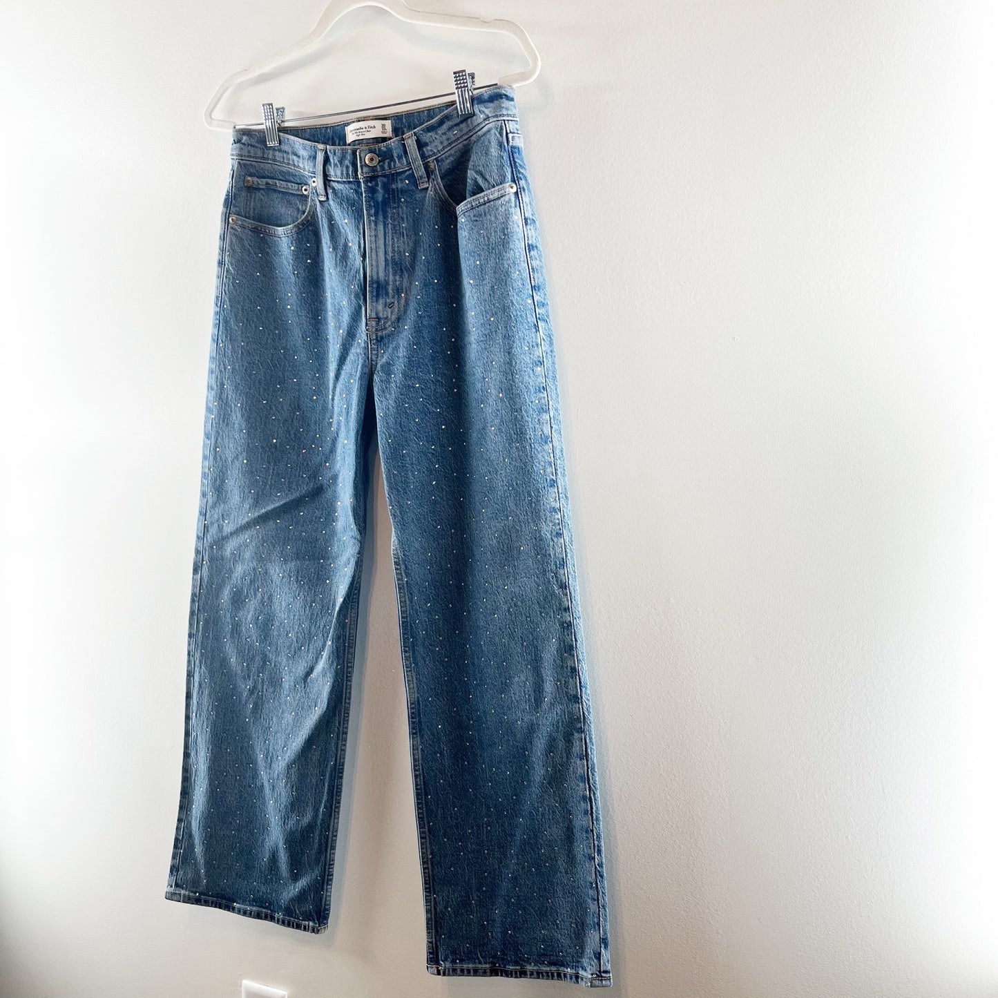 Abercrombie & Fitch The '90's Relaxed Jean Dark Marble With Shine Blue 10 Short