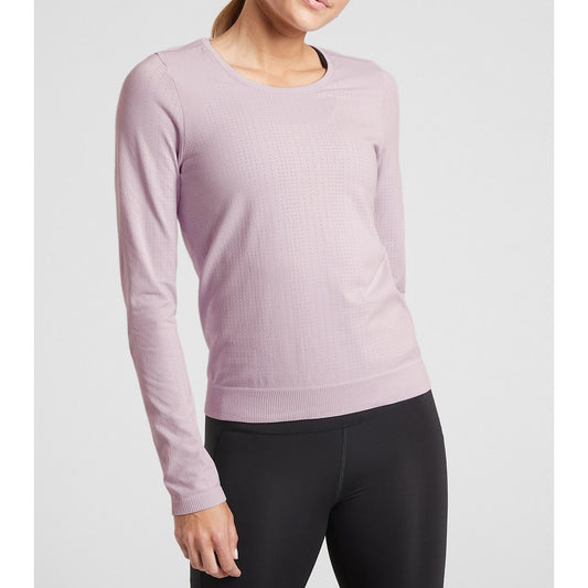 Athleta In Motion Seamless Long Sleeve Activewear T-Shirt Top Light Purple M