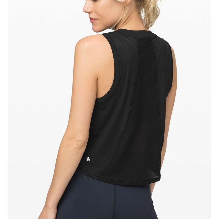 Lululemon Athletica Sleeveless Sheer Will High Neck Tank Top Pulse Black Small