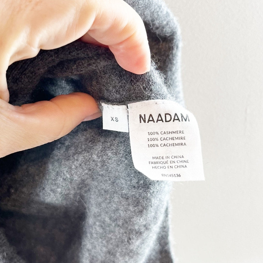 Naadam 100% Cashmere Sleeveless Turtleneck Pullover Sweater Gray XS
