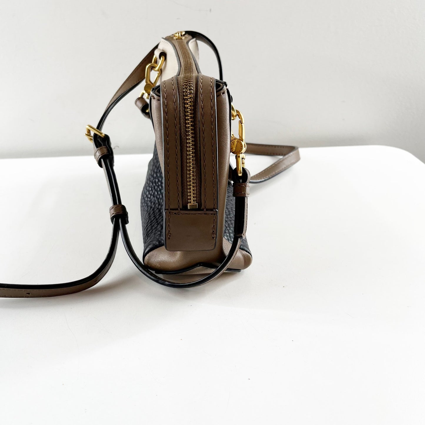 Marc by Marc Jacobs Shelter Island Colorblock Pebble Leather Crossbody Bag Tan