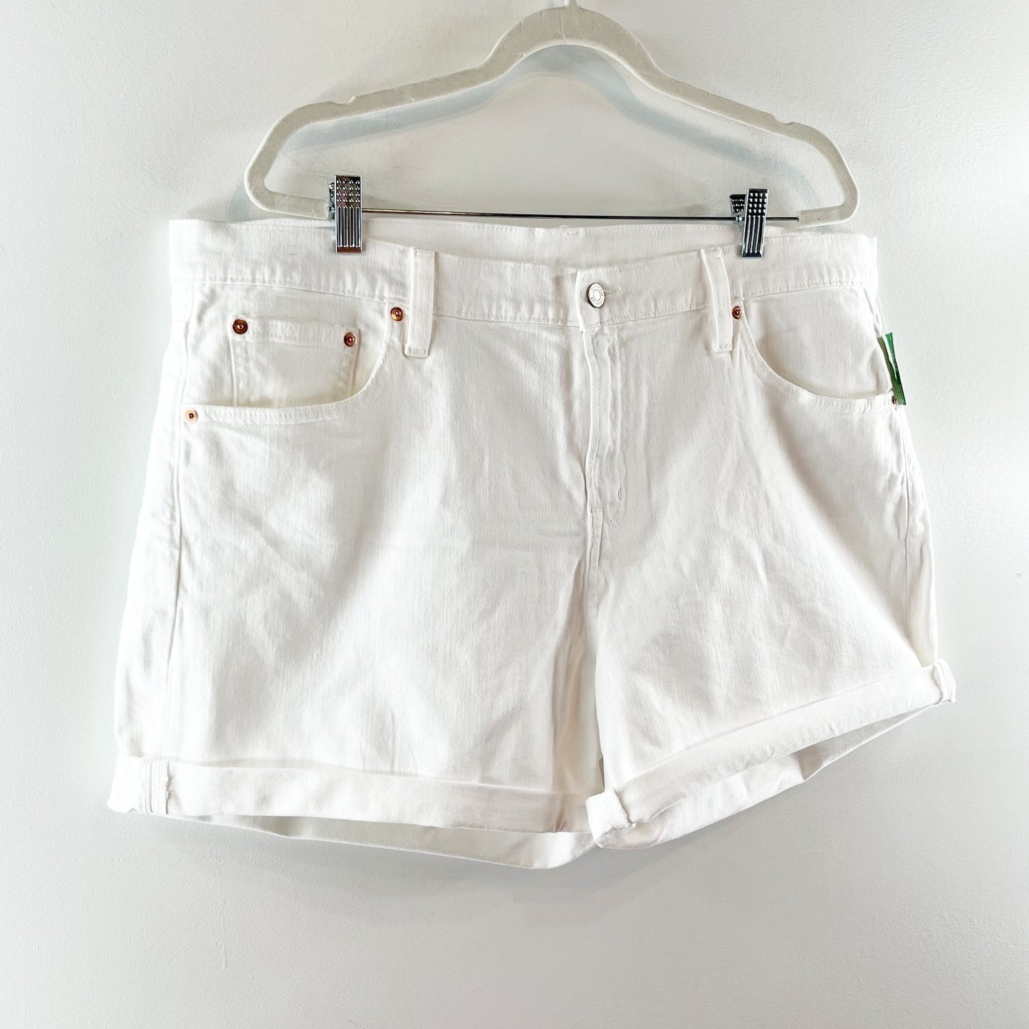 GAP Mid Rise 5" Girlfriend Denim Jean Shorts White 20