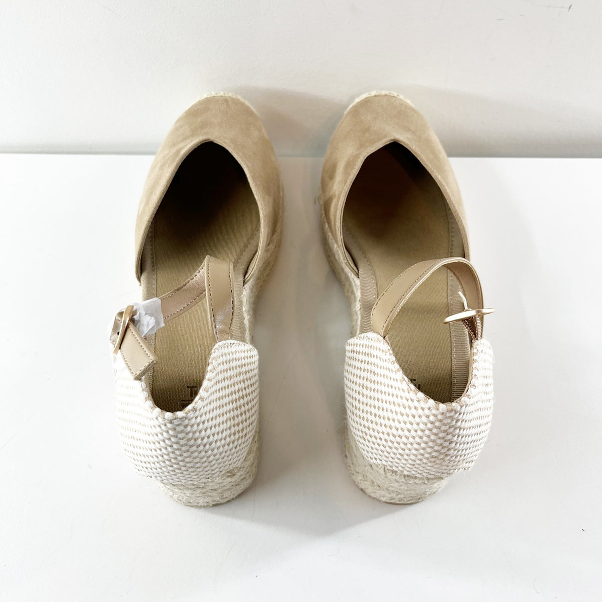 Tu Clothing Canvas Platform Espadrille Wedge Shoes Sandals Cream Tan 8.5