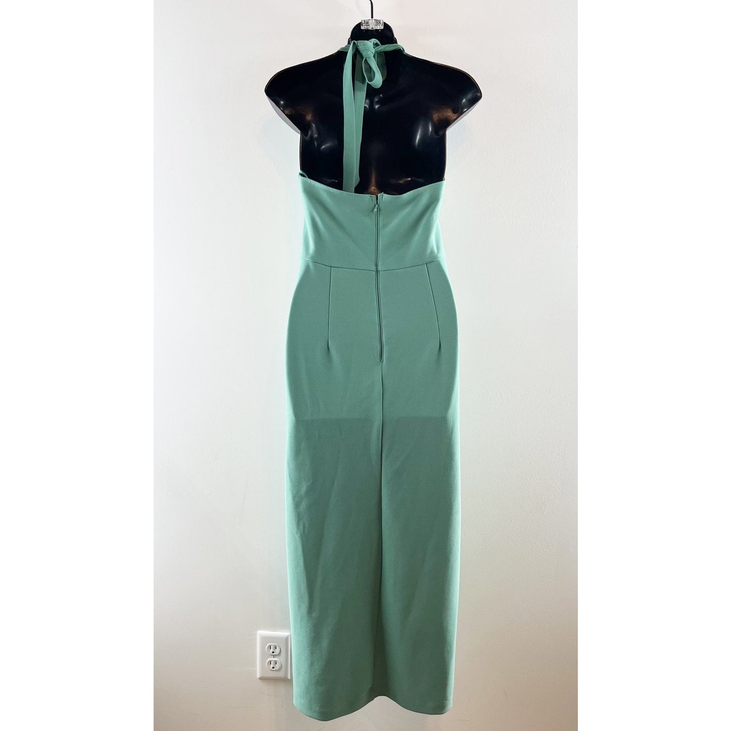 Abercrombie & Fitch Sleeveless Keyhole Halter Side Slit Midi Dress Sage Green M