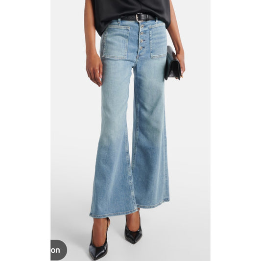 Citizens of Humanity Lyra High Rise Cropped Wide Leg Patch Pocket Jeans Blue 26