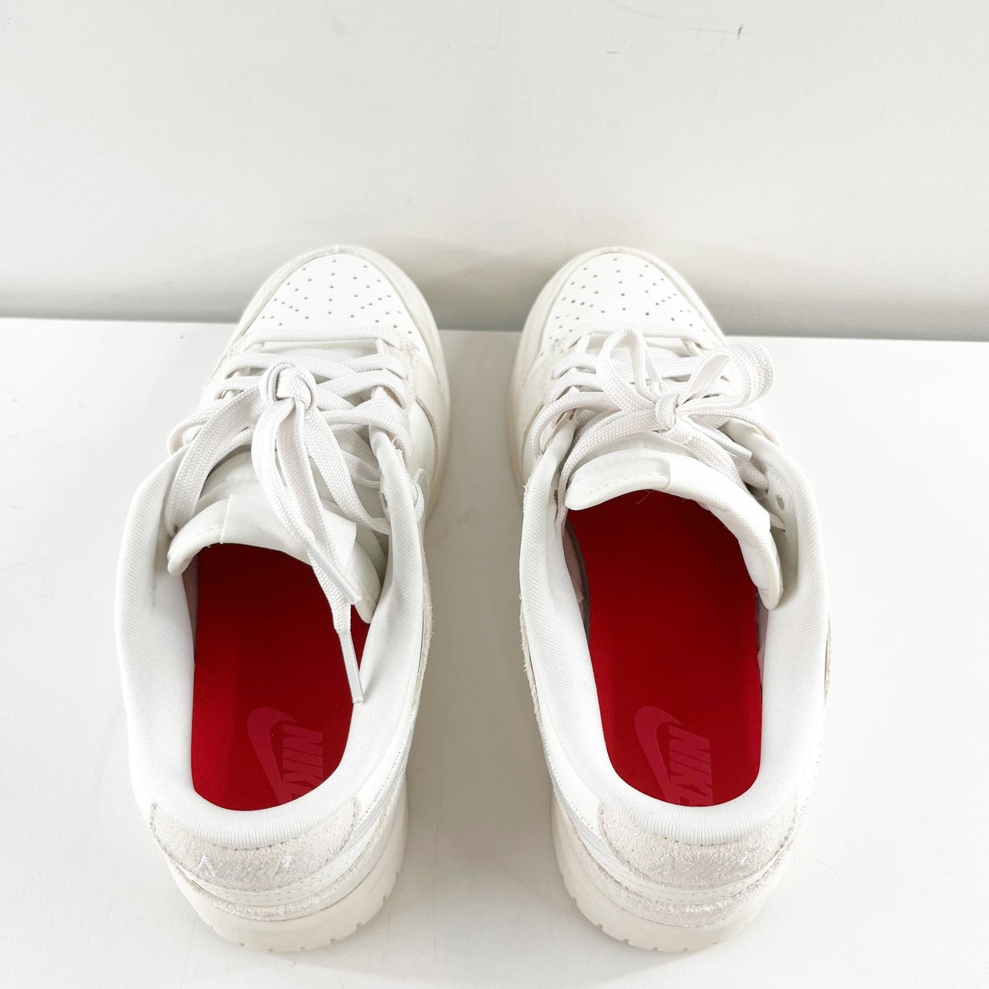 Nike Dunk Low Iridescent Swoosh Sneakers White 7.5