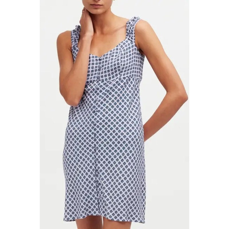 Madewell Cap Sleeve Button Up Mini Dress Washed Lavender Purple 14