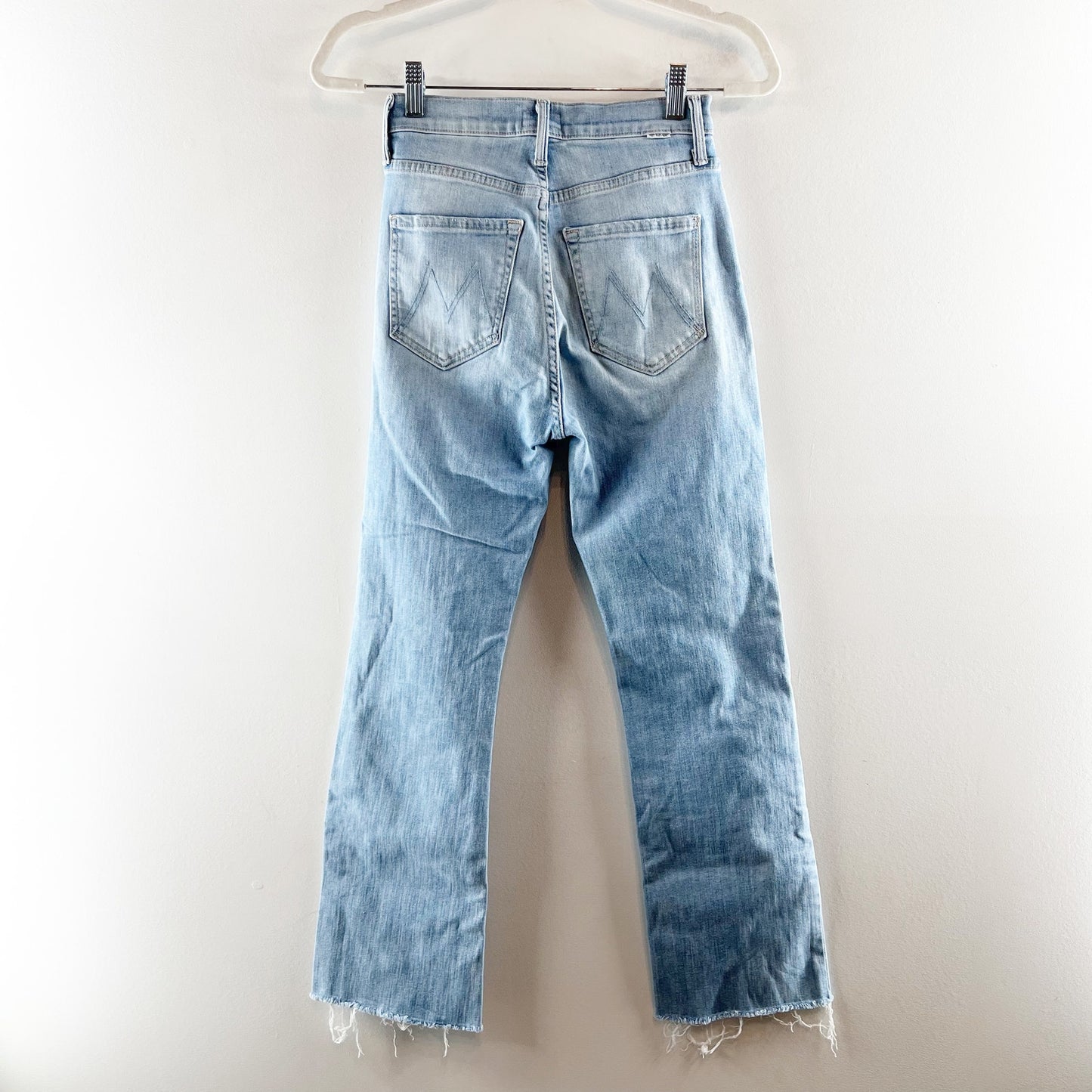 Mother The Tripper Ankle Fray Crop Boot Jeans Island Time Blue 24