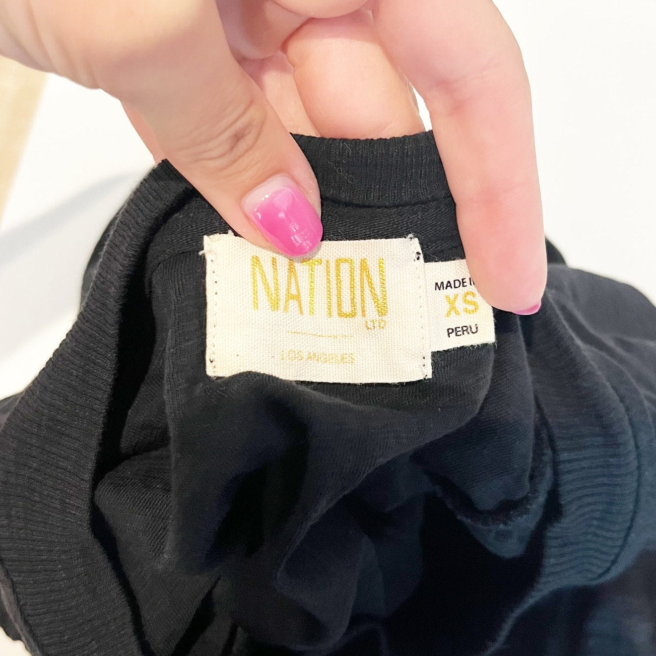Nation LTD Paulette Ruffle Shoulder Tank Top Black XS