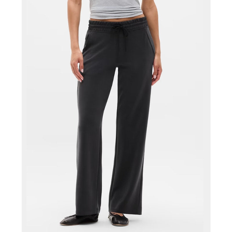 Athleta Seasoft Mid Rise Straight Leg Pants Washed Black Small