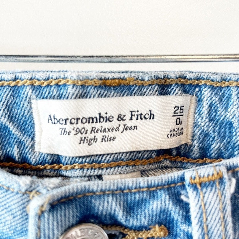 Abercrombie 90's Relaxed High Rise Straight Leg Jeans Blue 25 / 0