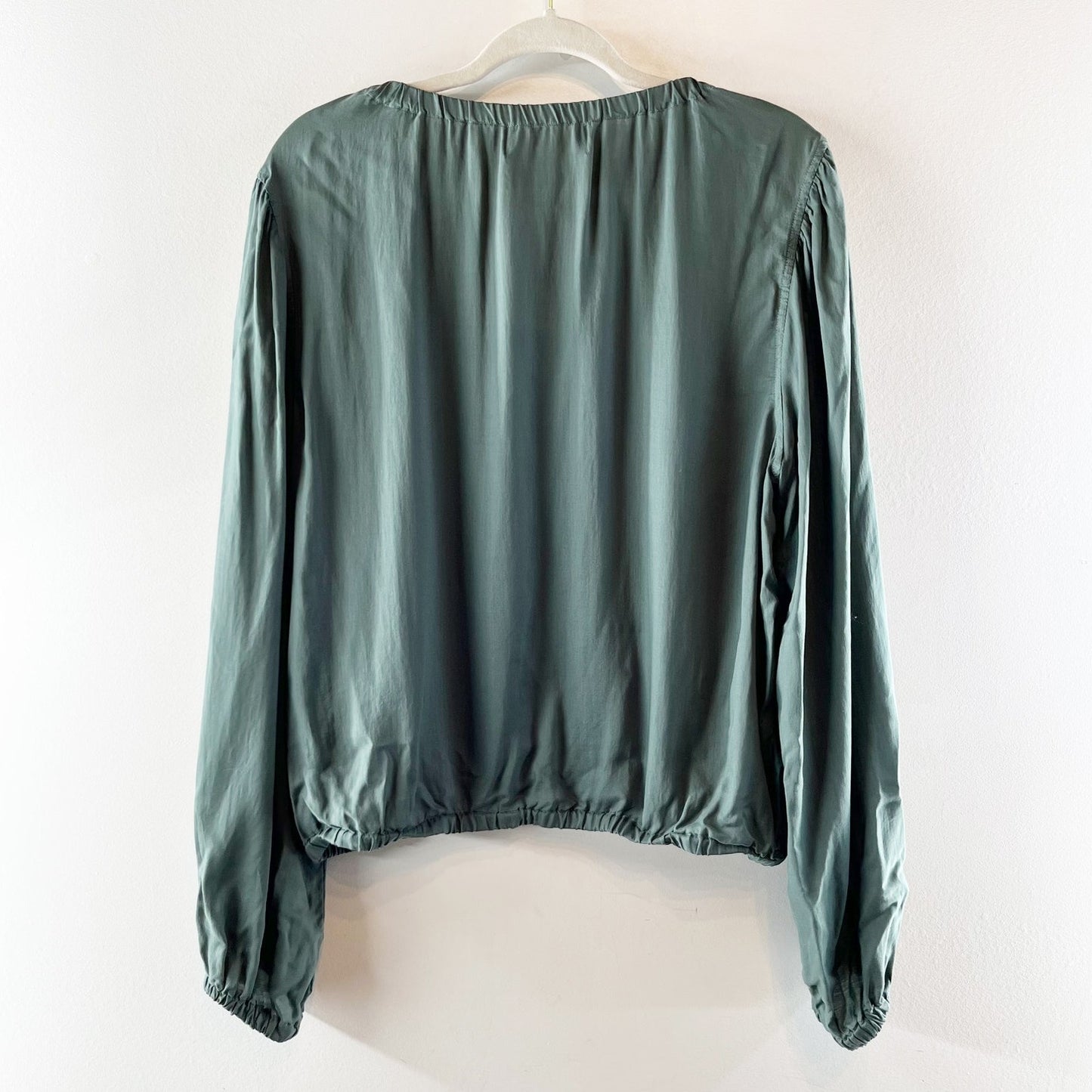 Cloth & Stone Tencel Lyocell Long Sleeve Blouse Top Pinebrook Green XL