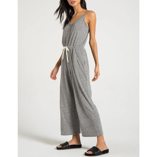 Lou & Grey Scoopneck Sleeveless Cropped Wide Leg Jumpsuit Gray XS