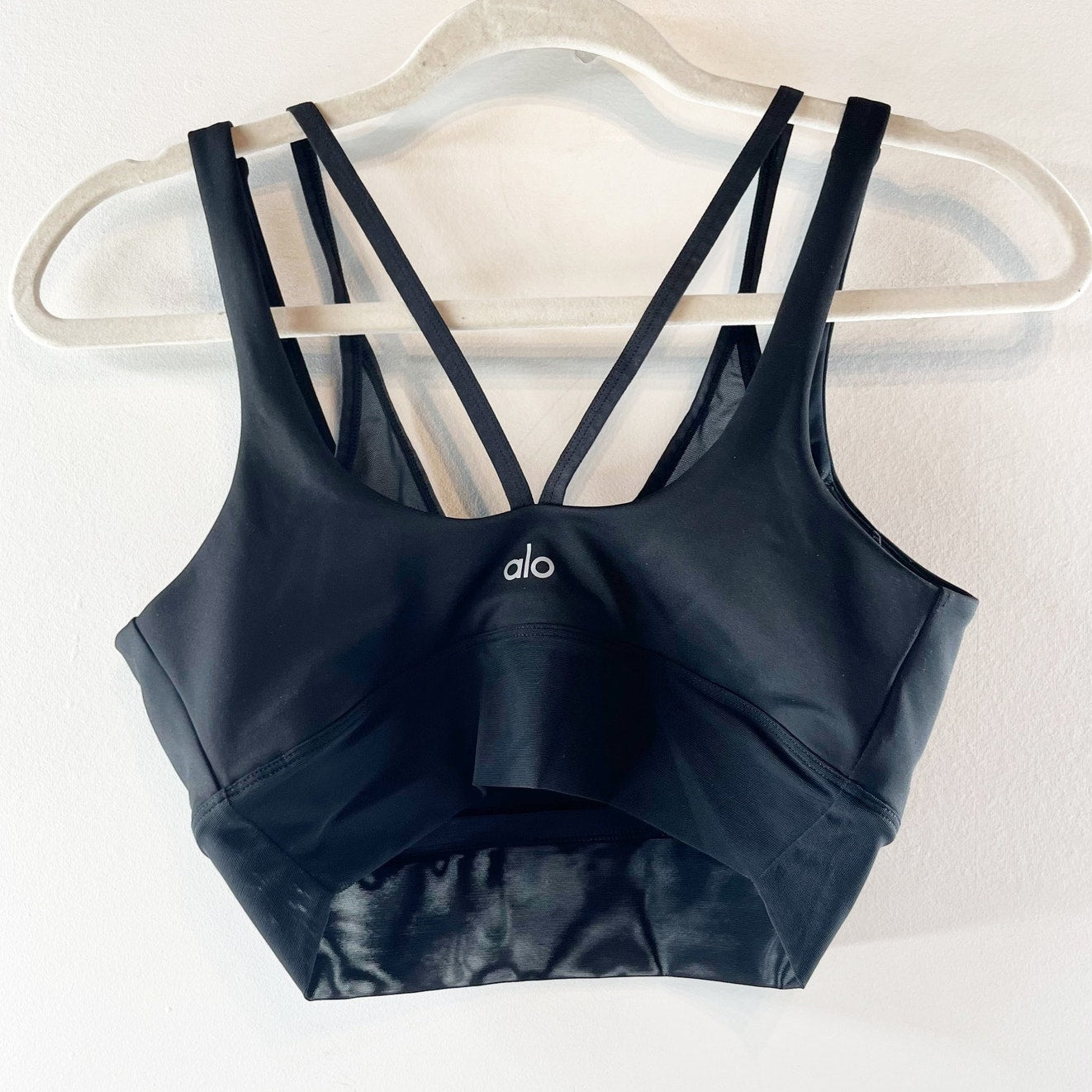 Alo Airlift Double Trouble Layered Sports Bra Black Small