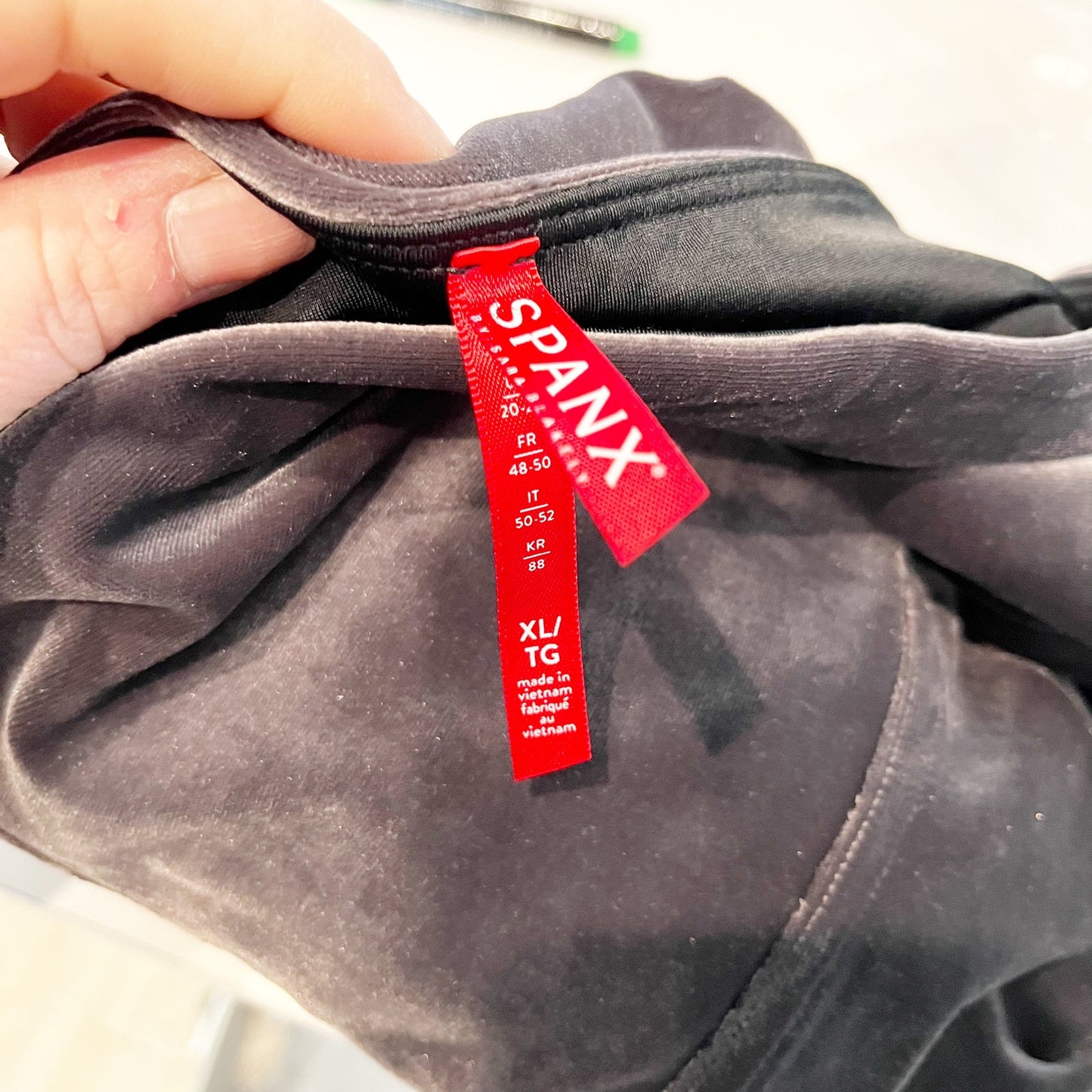 Spanx High Rise Compression Velvet Leggings Gray XL