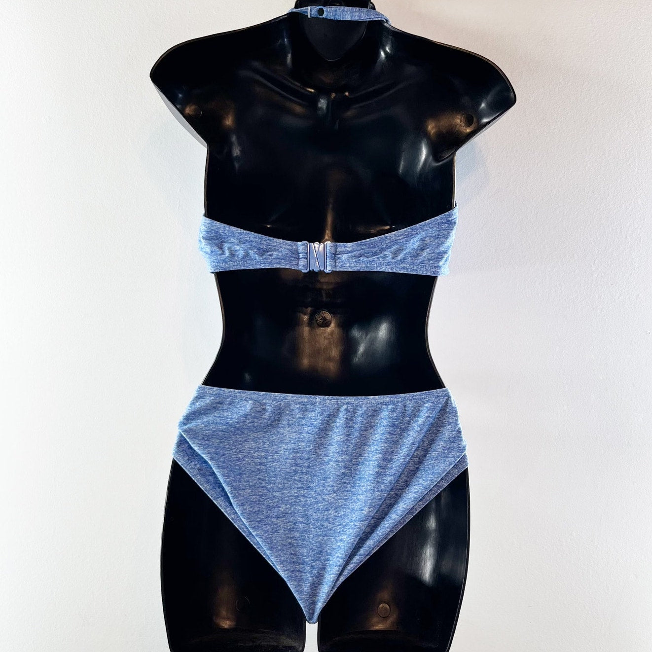 Figleaves Halter Two Piece Bikini Swimsuit Set Blue 14 / 38D