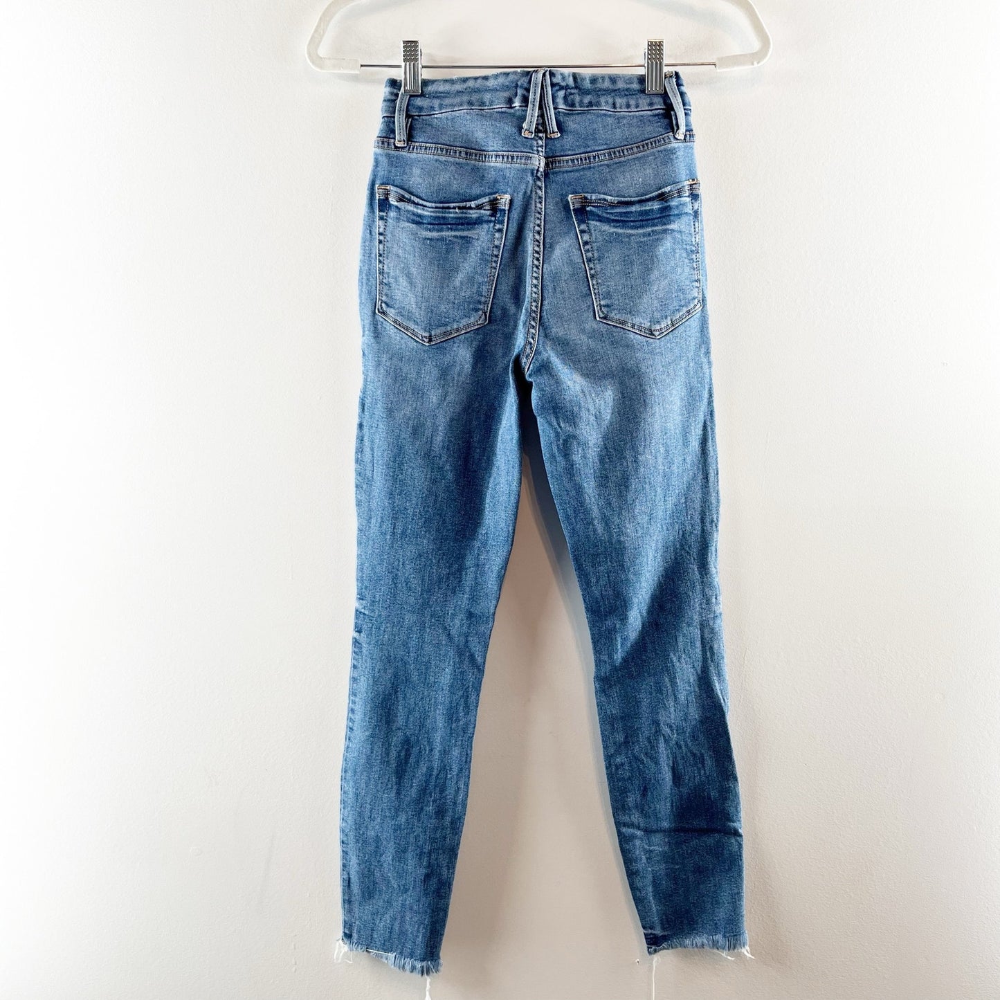 Good American Good Legs High Rise Cropped Jeans Raw Edge Blue 2 / 26