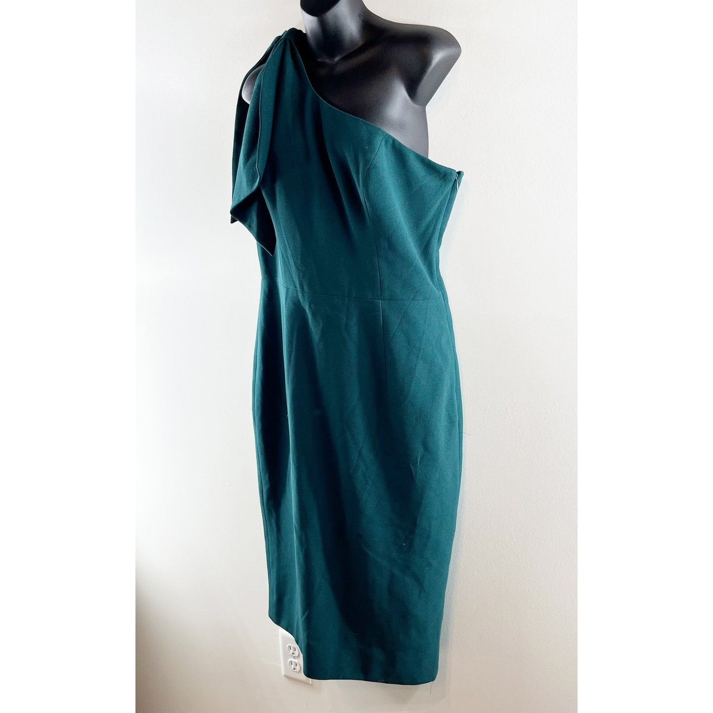 Dress The Population Tiffany One Shoulder Bow Midi Dress Green XL