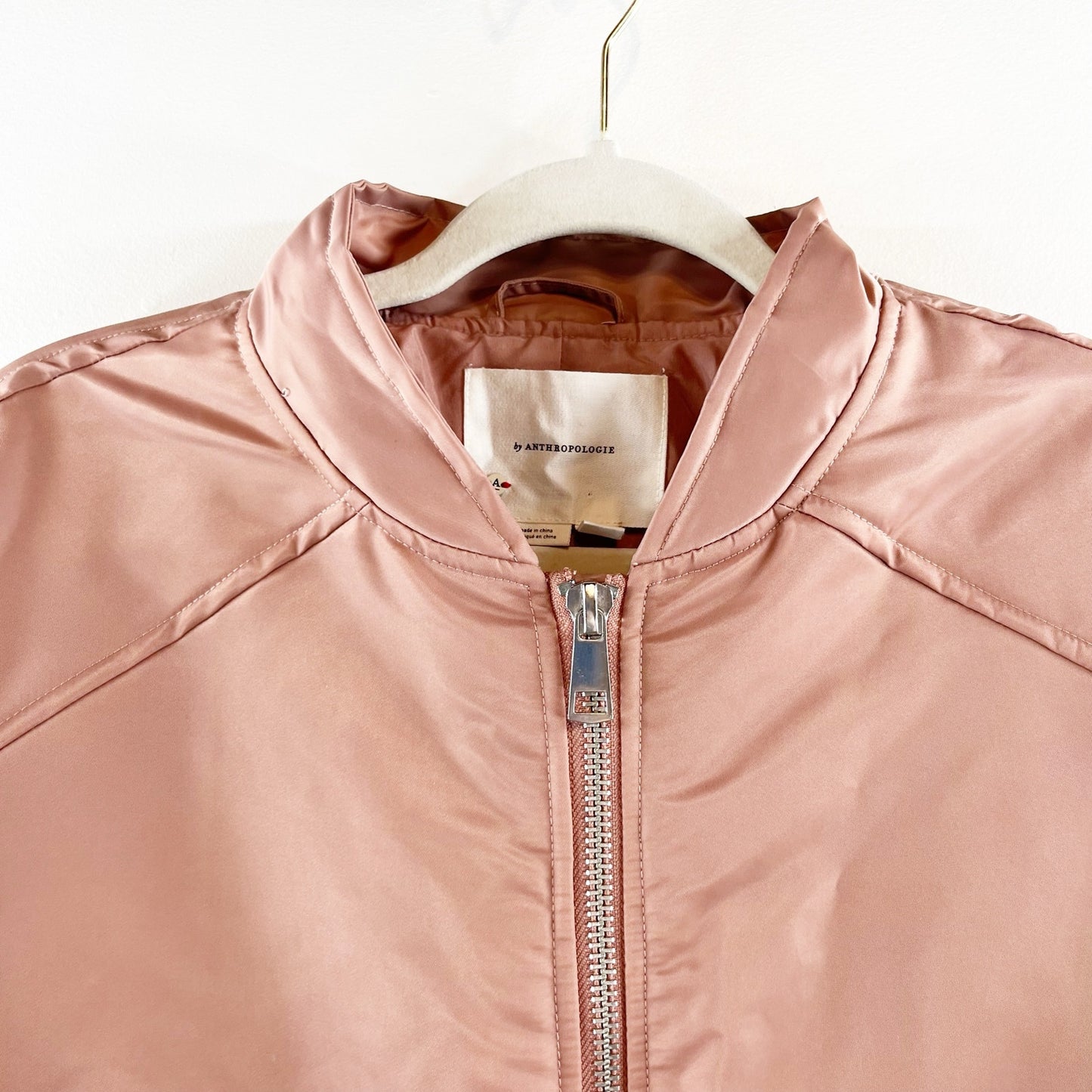 Anthropologie '98 Bomber Coat Jacket Dusty Pink Rose Medium