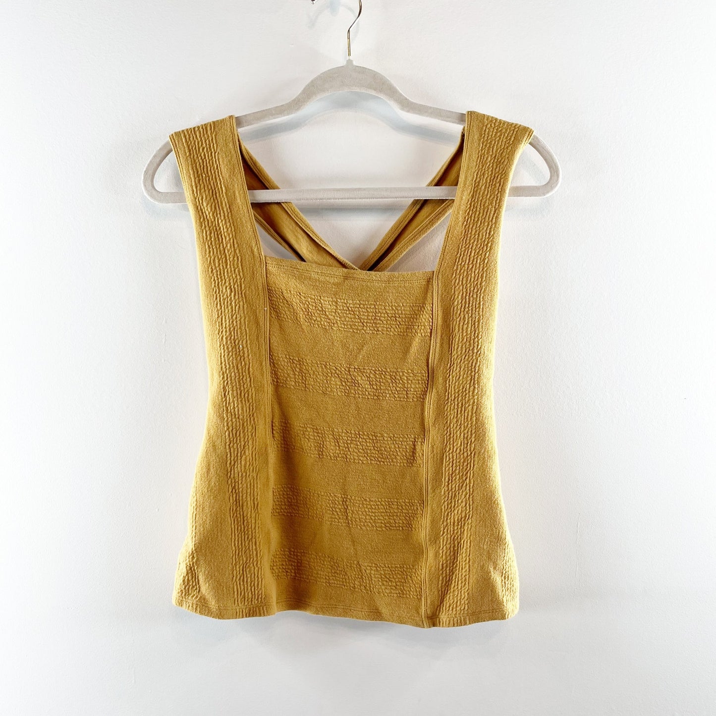 Maeve Anthropologie Stephie Sleeveless Cross Back Tank Top Gold Yellow Small