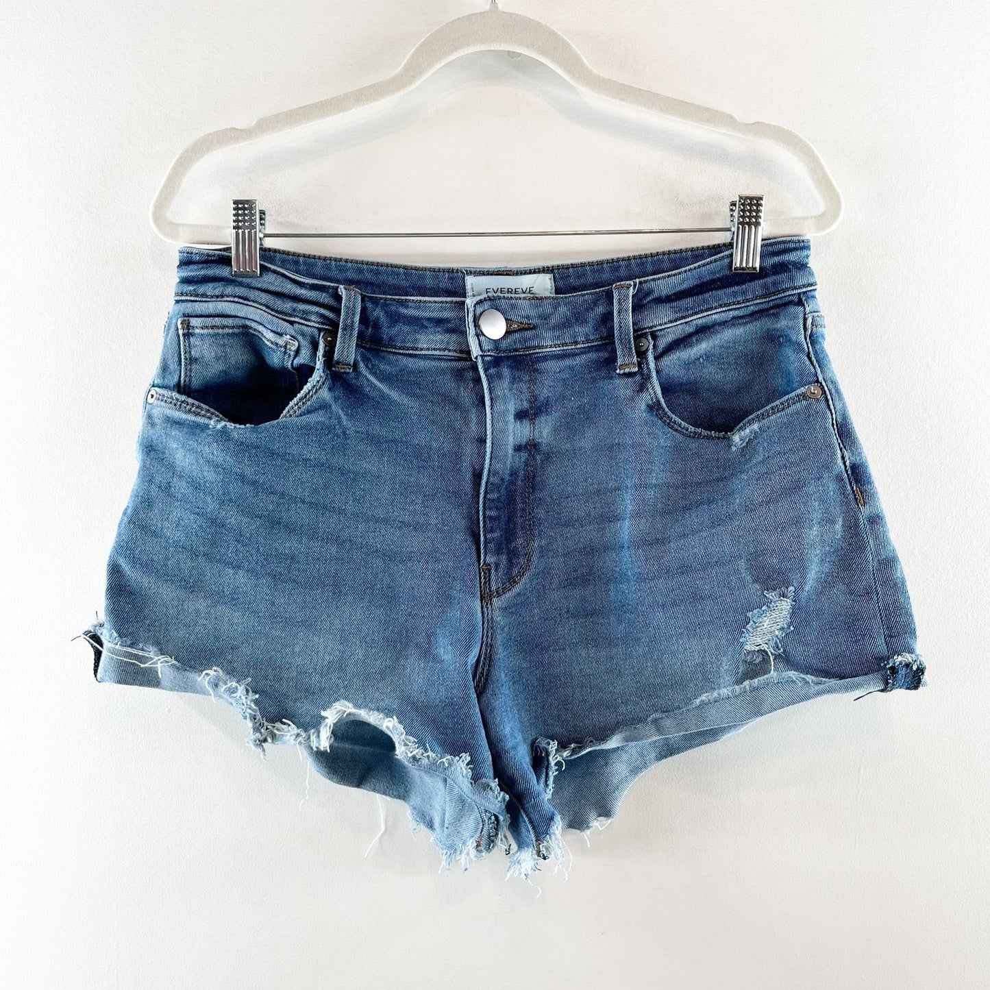 Evereve The Ever Cutoff Stretch High Rise Denim Jean Shorts Blue 30