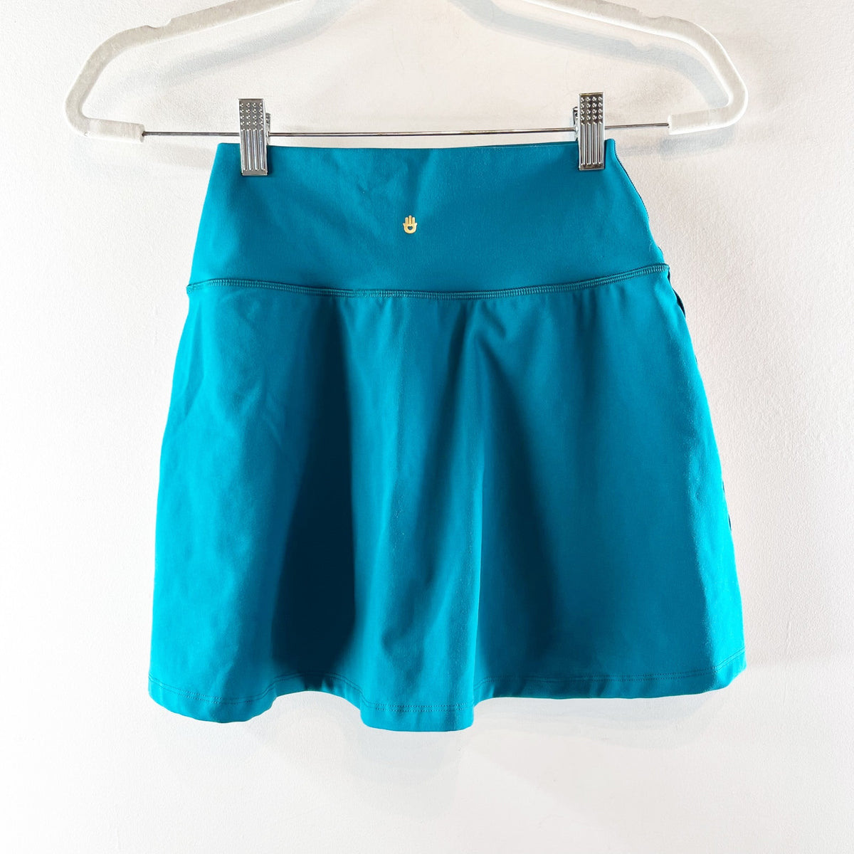 Spritual Gangster Nyla Mini Skirt Side Stripe Dark Turquoise Teal Green Small
