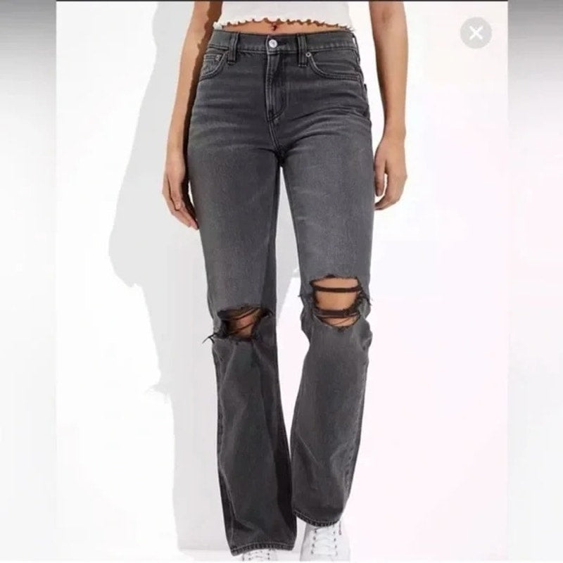 American Eagle High Waisted 90s Bootcut Jeans Black 8