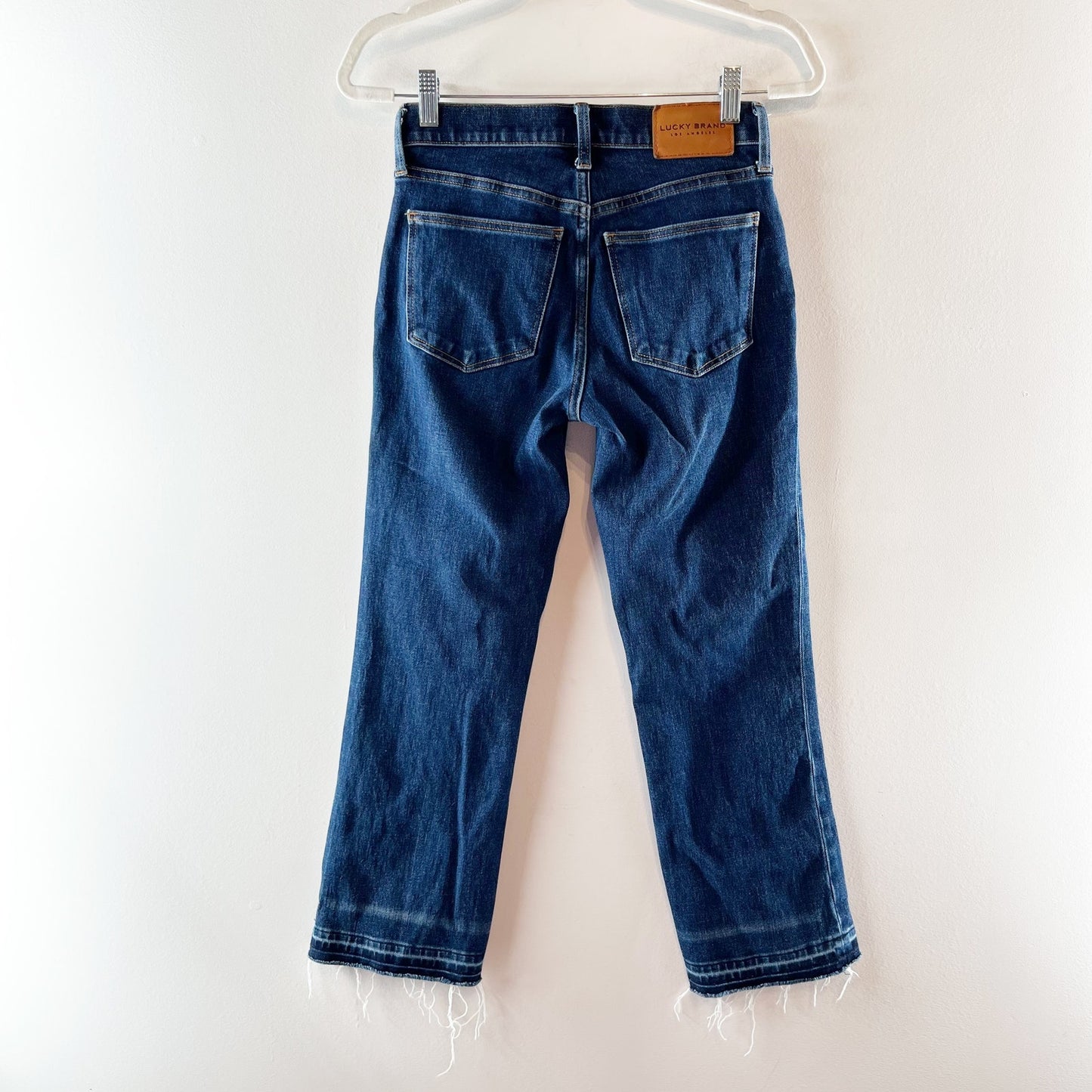 Lucky Brand Mid Rise Ava Crop Mini Boot Cut Dark Wash Jeans 2 / 26
