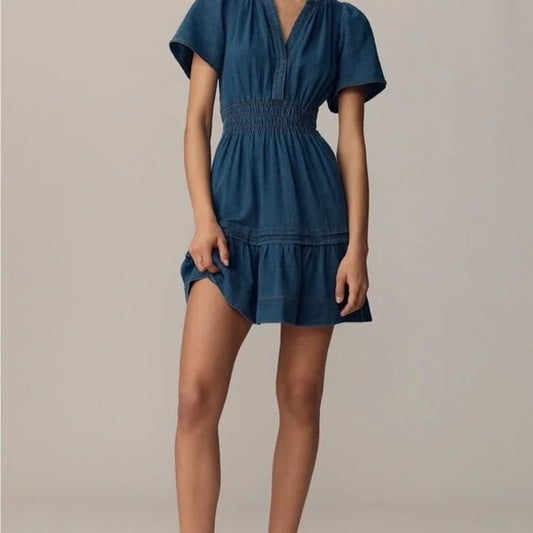 Anthropologie The Somerset Mini Dress Denim Edition Blue XXS