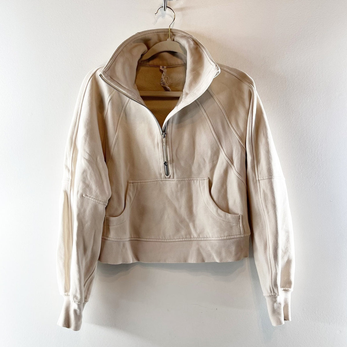 Lululemon Scuba Oversized Funnel Neck Half Zip Sweatshirt Trench Tan XS / S
