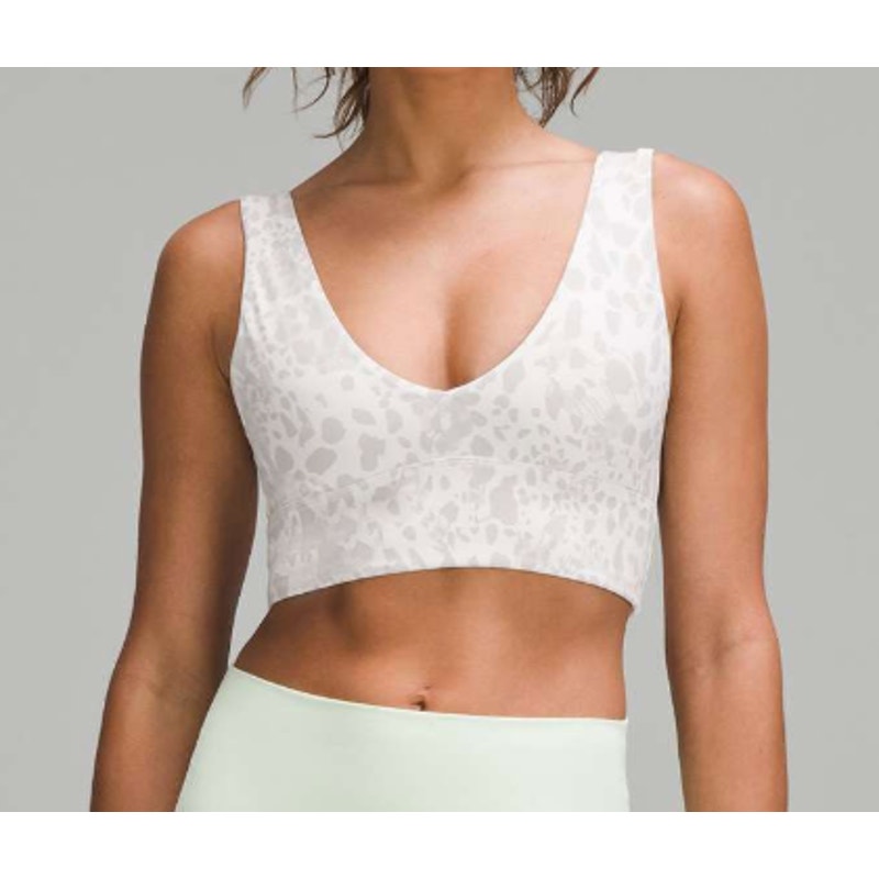 Lululemon Align V-Neck Bra A/B Cup Cheetah Camo Antique White Multi 6