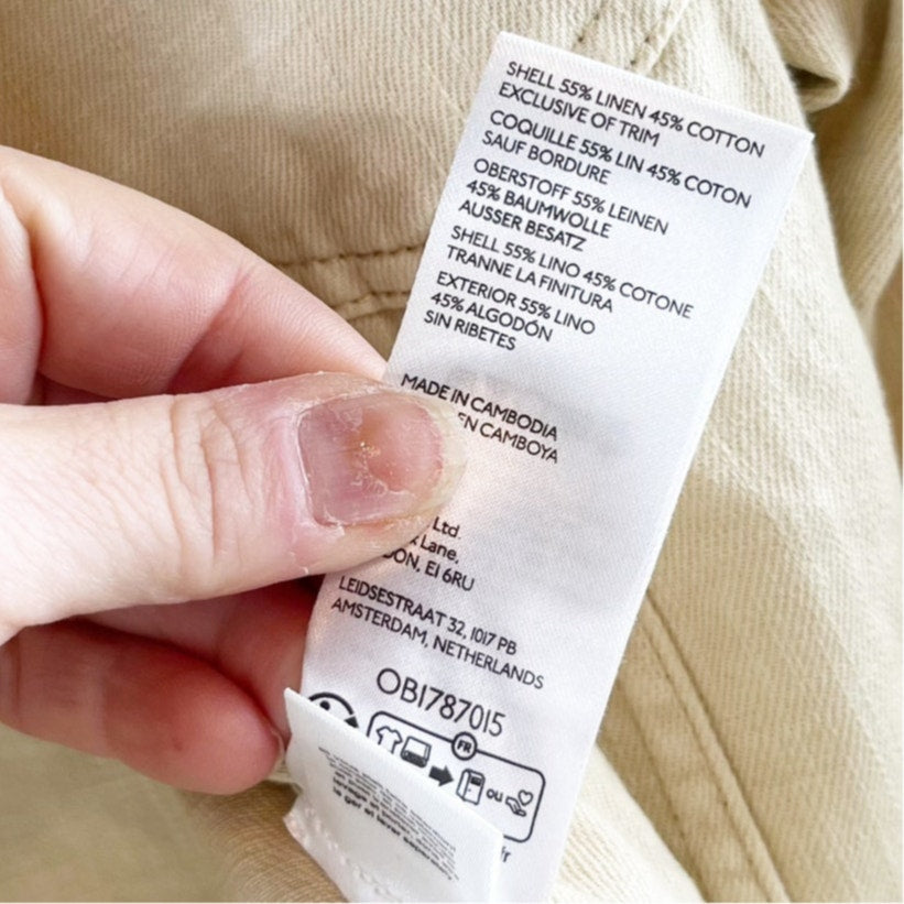 Pilcro Anthropologie Long Sleeve Button Up Denim Shirt Jacket Shacket Tan S