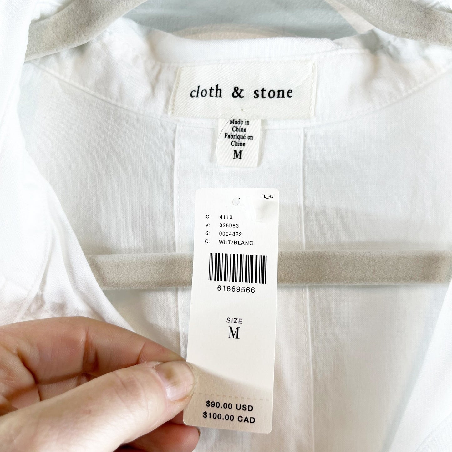 Cloth & Stone by Anthropologie Breezy Short Sleeve Buttondown Shirt White Medium