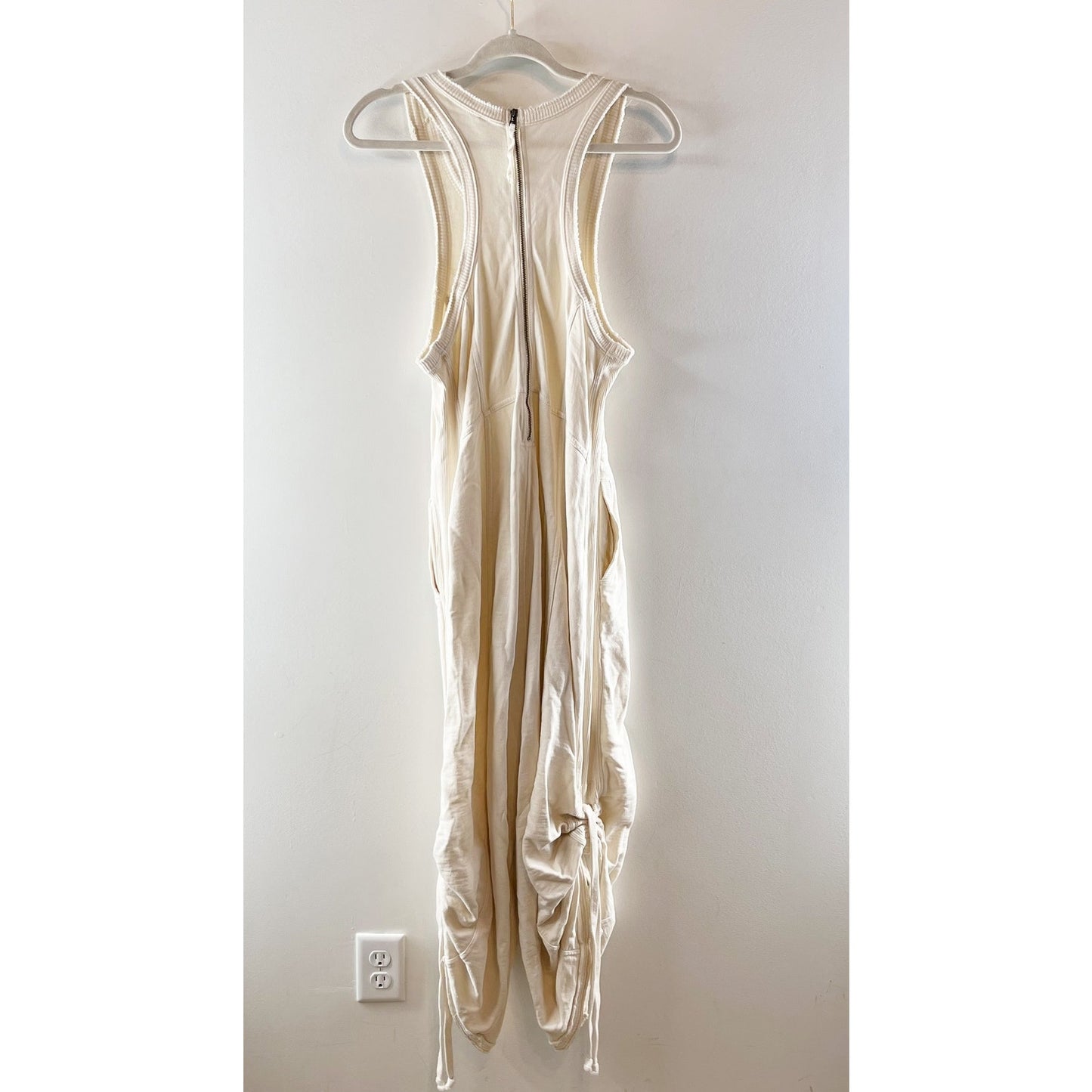 Anthropologie Daily Practice Sleeveless Relaxed Fit Wide Leg Jumpsuit Cream MP