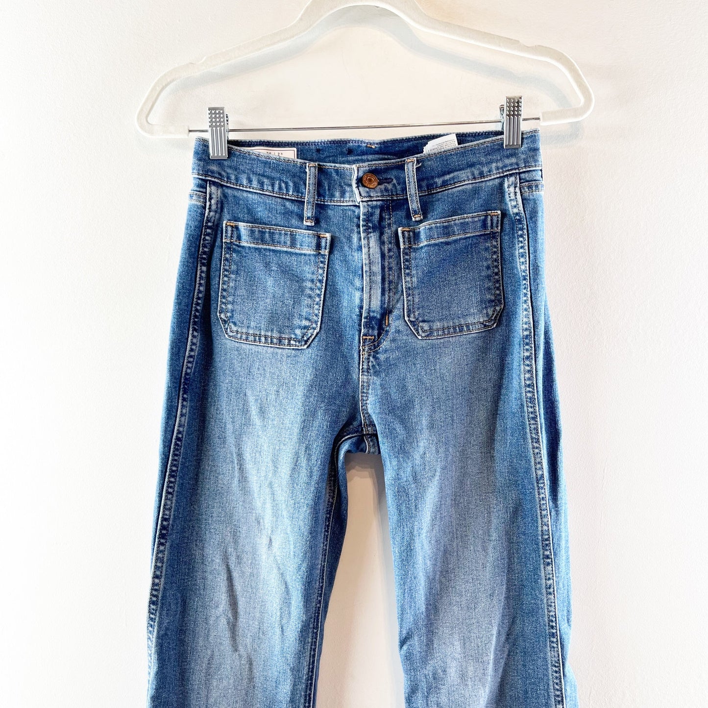 Gap Cotton Blend High Waisted '70s Denim Flare Jeans New Medium Indigo 26 / 2 P