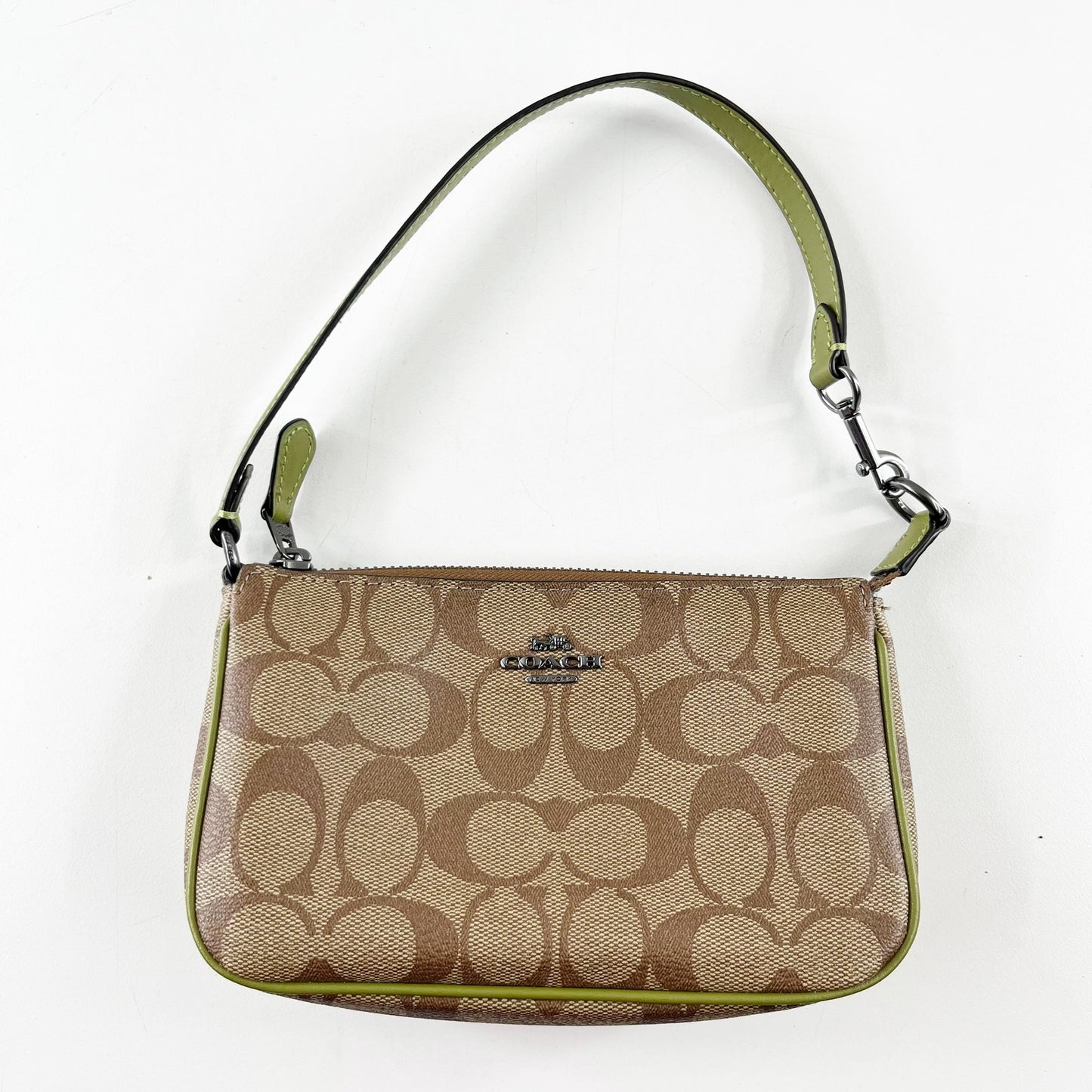 Coach Nolita 19 Signature C Logo Mini Shoulder Bag Purse Brown Green