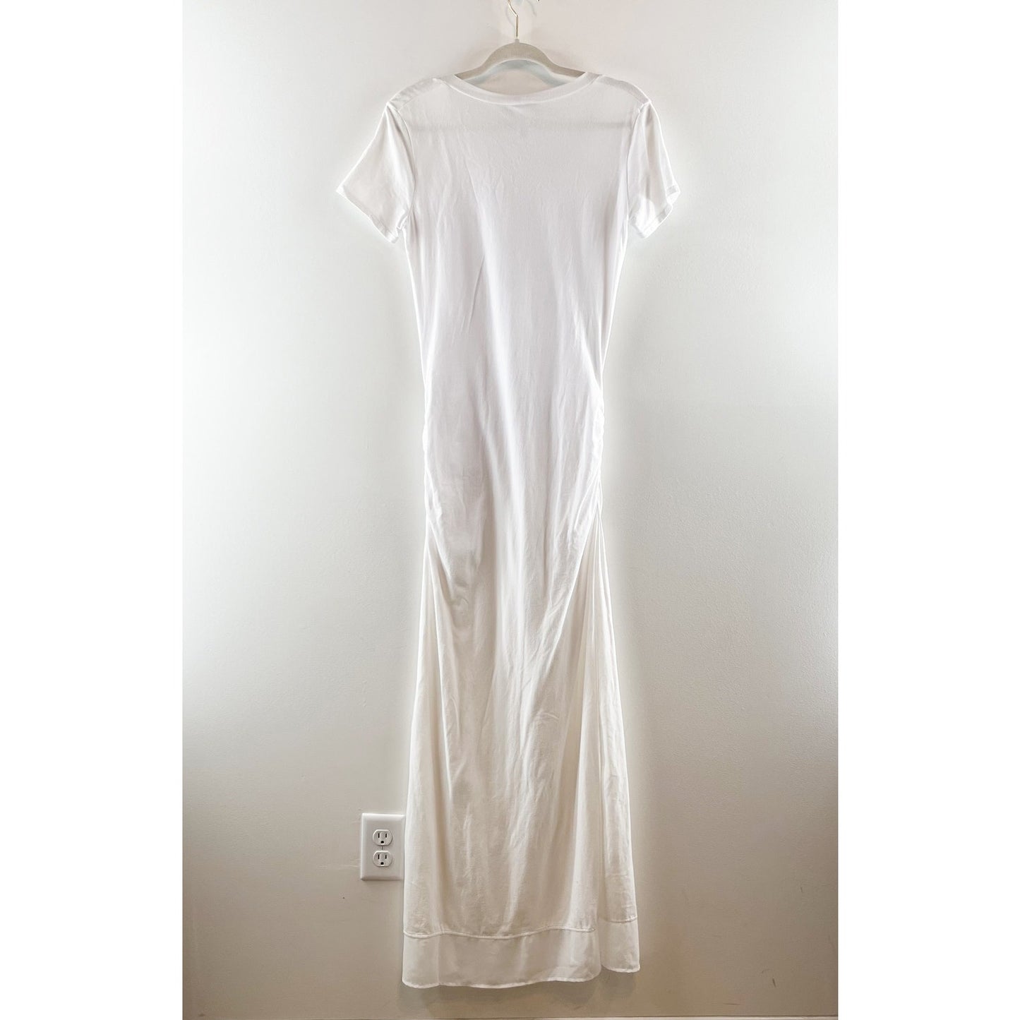 Tommy Bahama Short Sleeve Scoop Neck Slit Hem Maxi T-Shirt Dress White XS