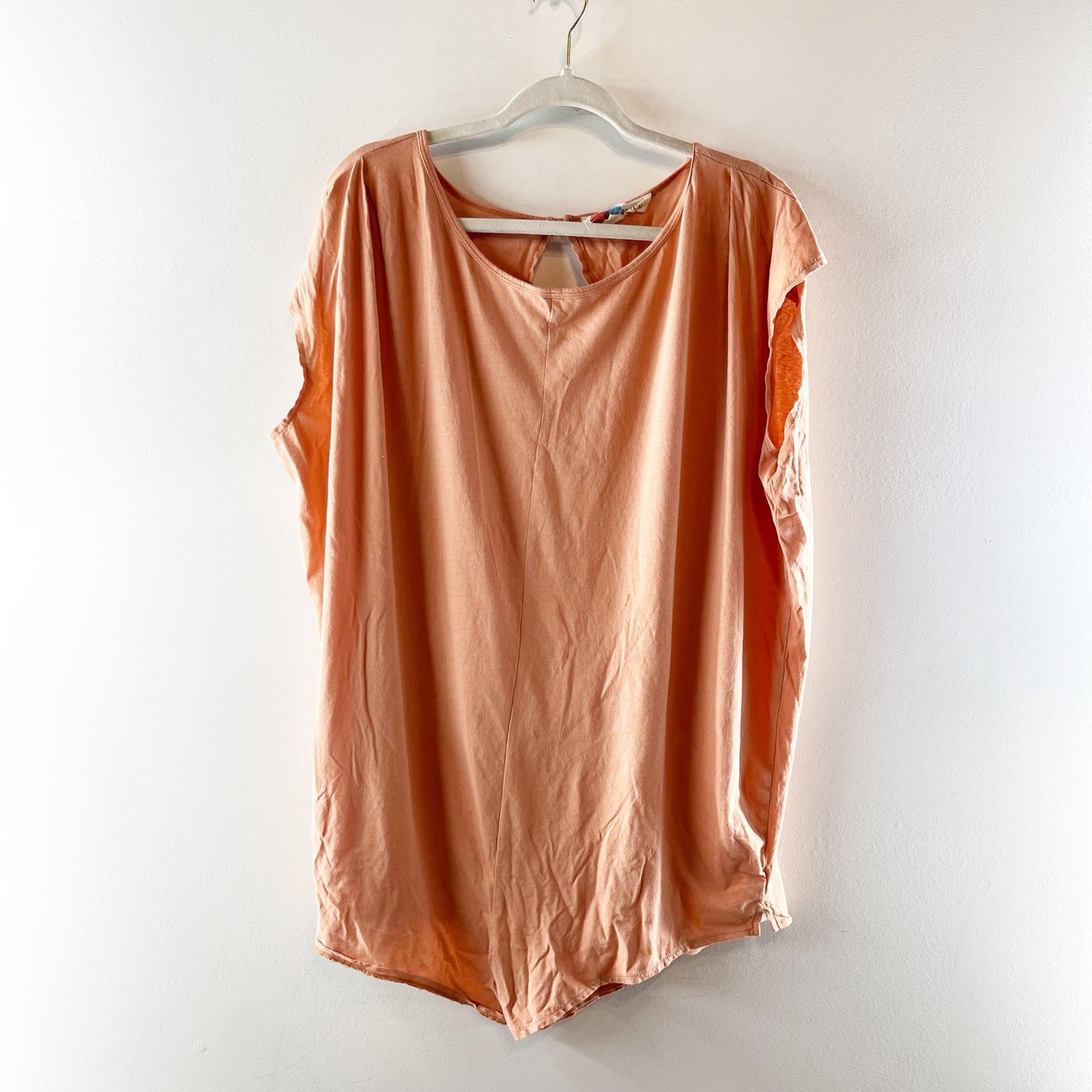Free People Beach Short Sleeve Ice Cream Waistless Romper Orange Medium