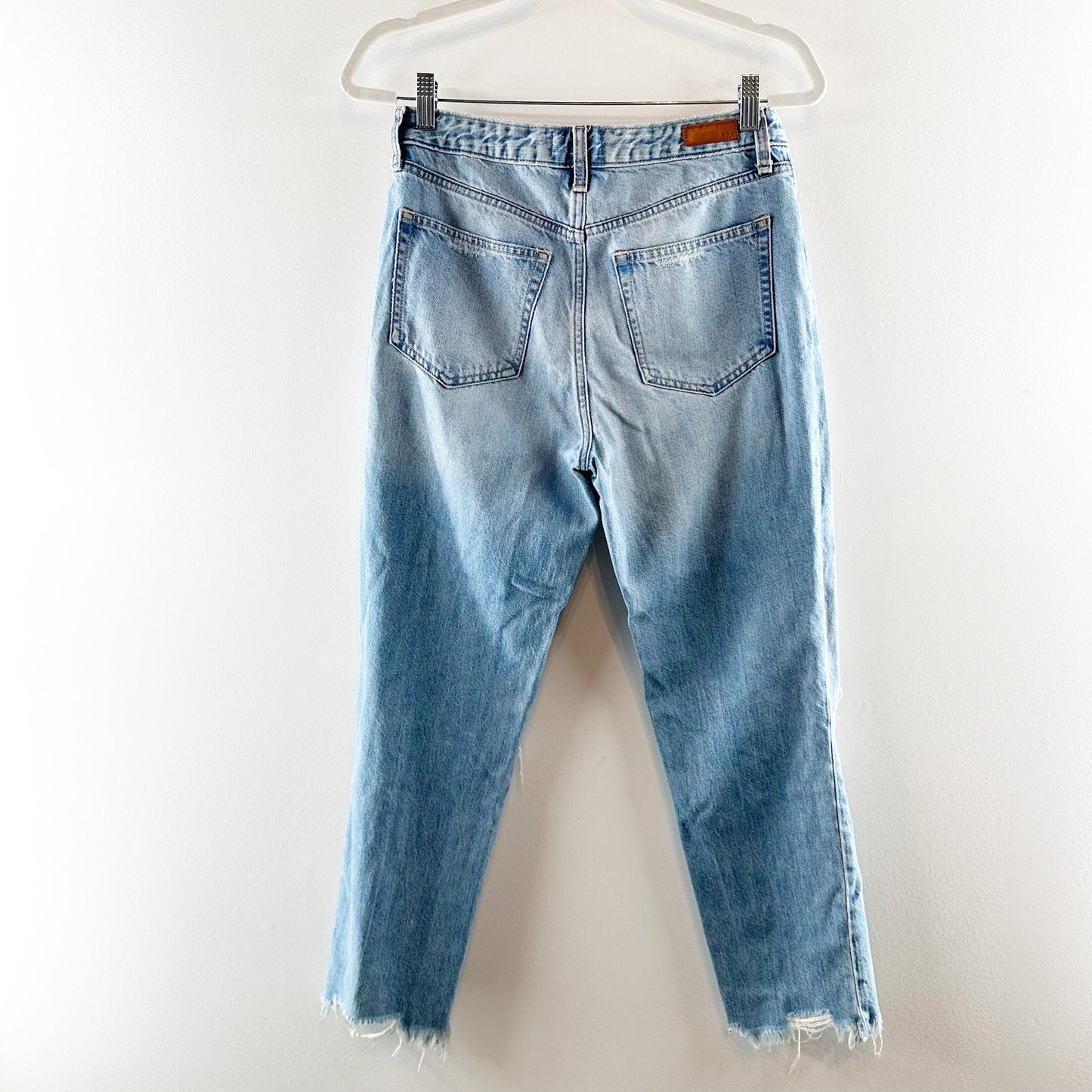 Abercrombie & Fitch Annie Girlfriend High Rise Distressed Jeans Blue 4