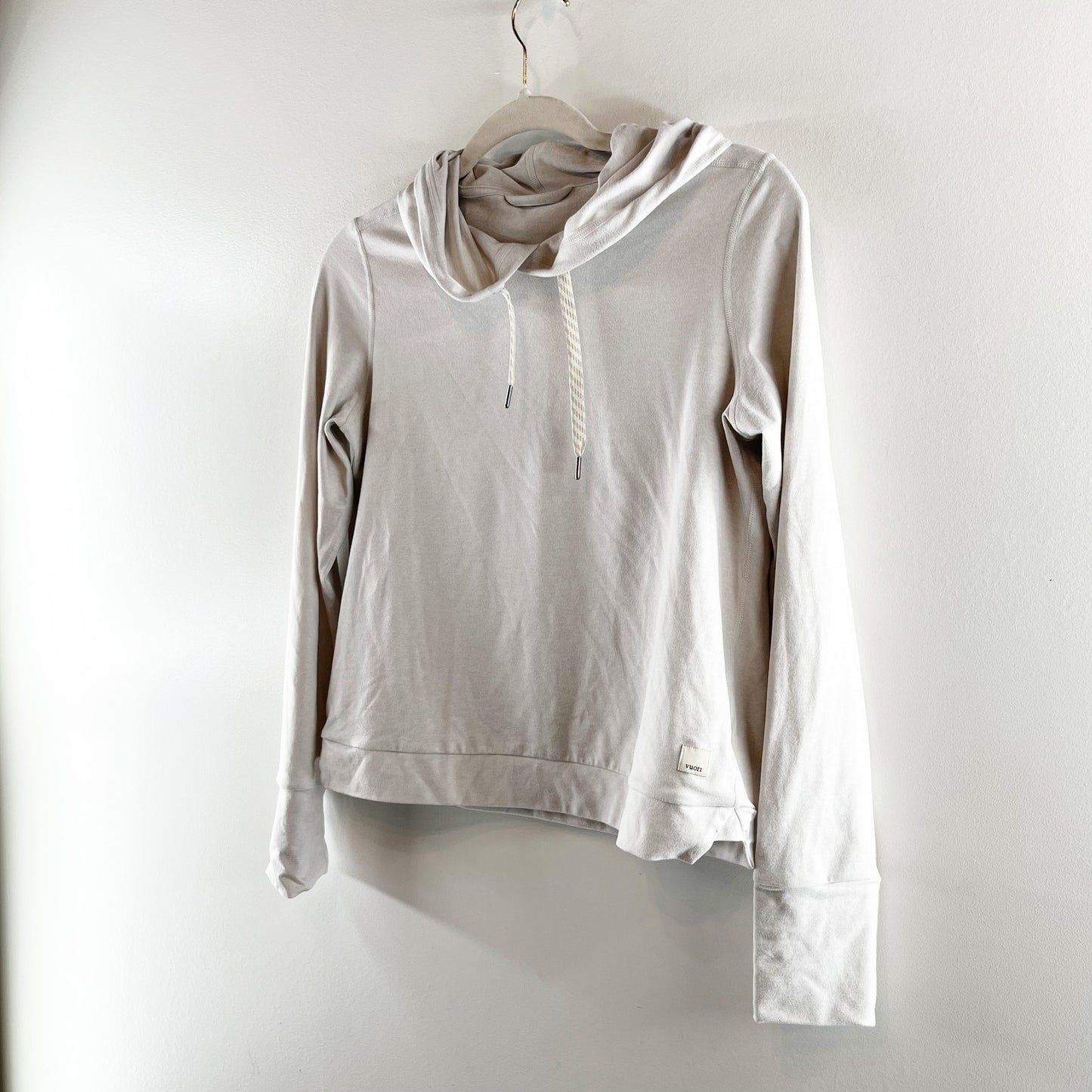 Vuori Halo Essential Hoodie Long Sleeve Sweatshirt Heather Salt Gray XS