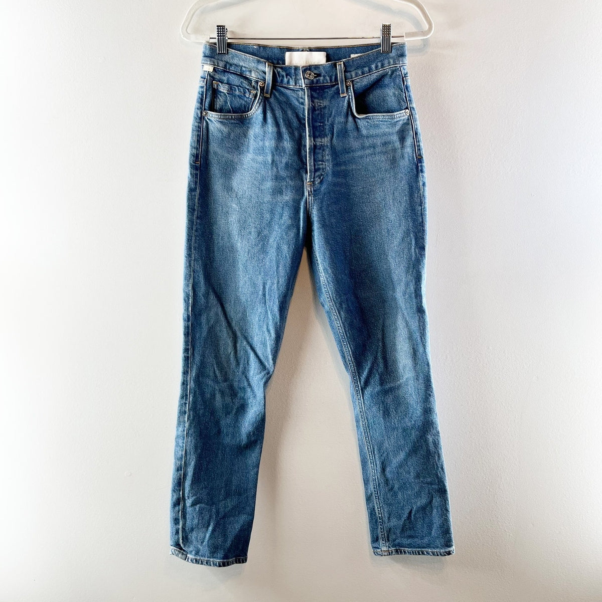 Citizens of Humanity Jolene High Rise Button Fly Denim Straight Jeans Blue 27