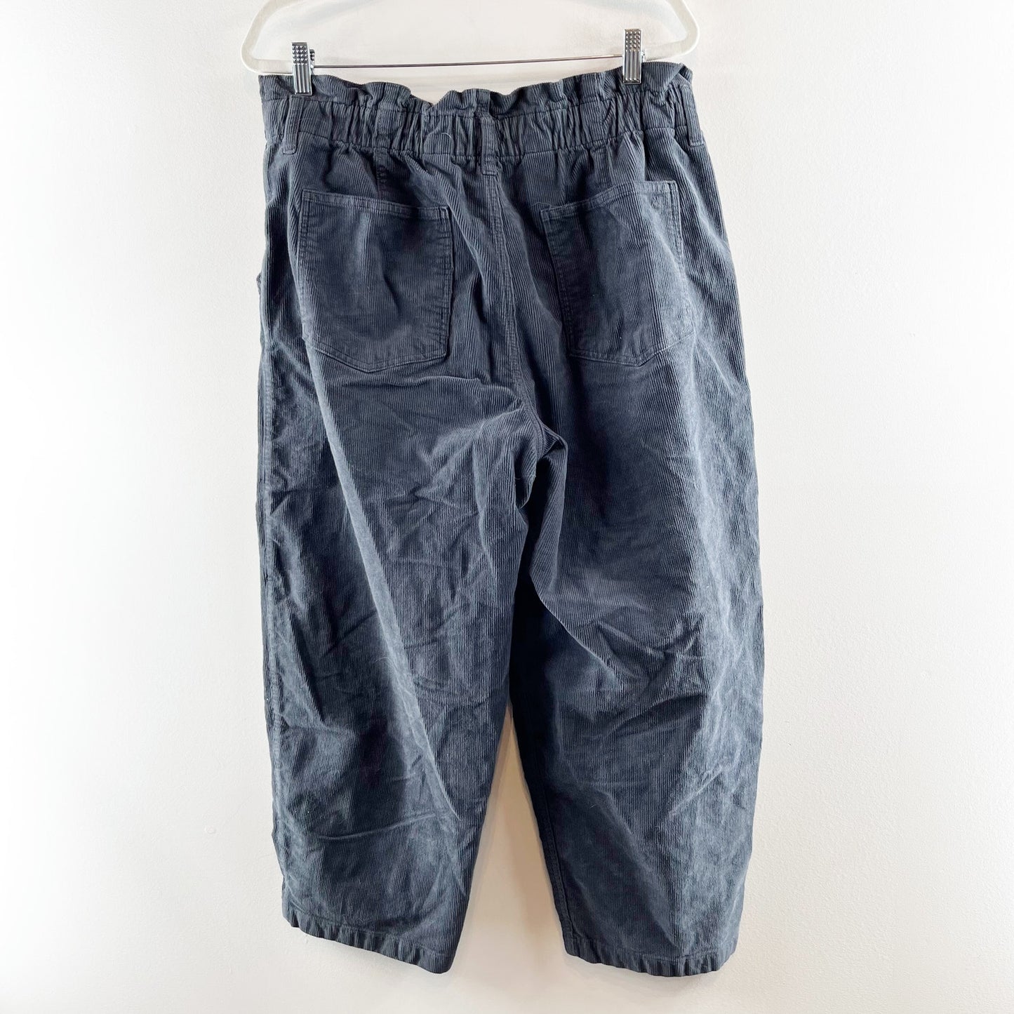 American Eagle High Rise Corduroy Barrel Pants Navy Blue 12 Short Petite
