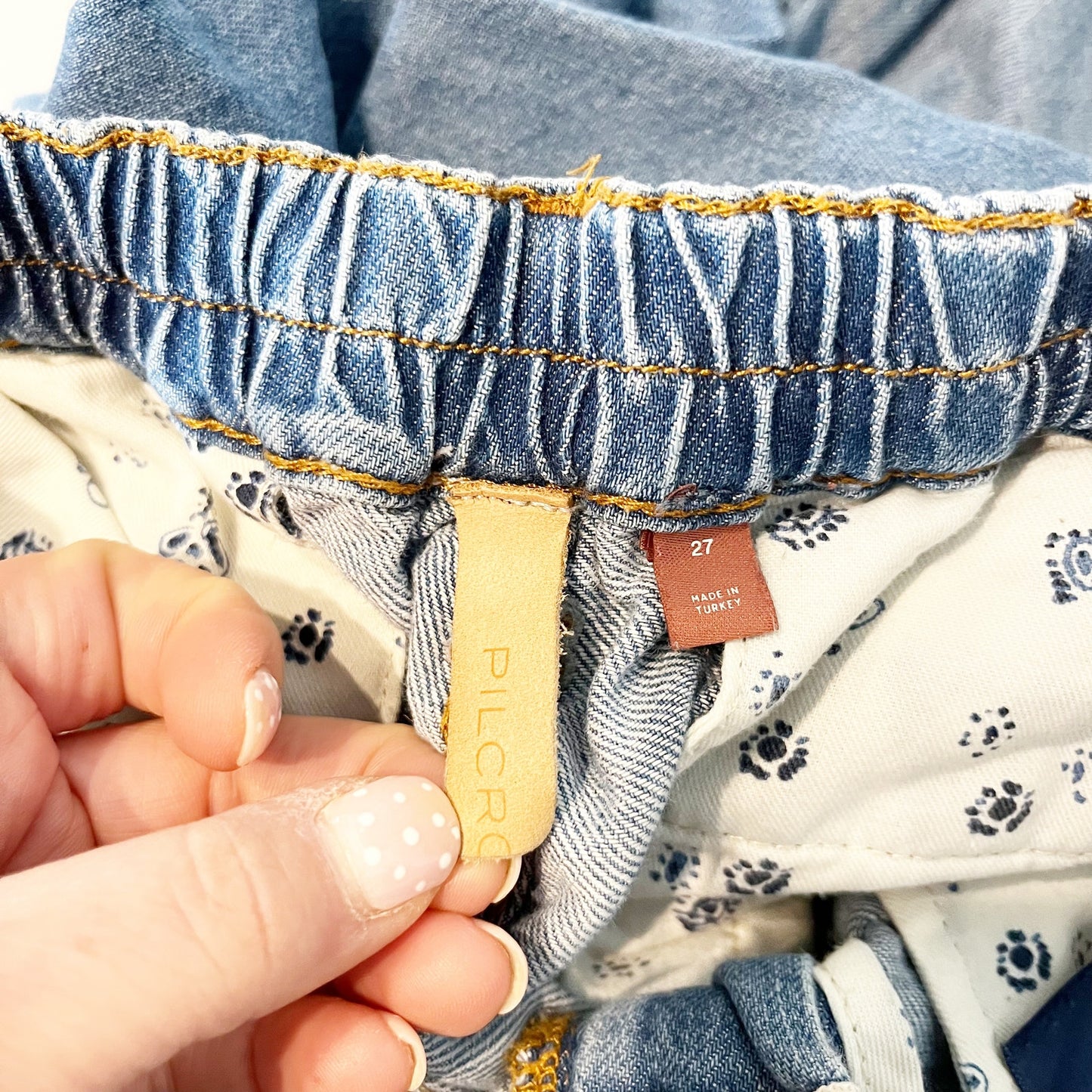 Pilcro Mid Rise Wide Leg Balloon Leg Denim Jeans Blue 27