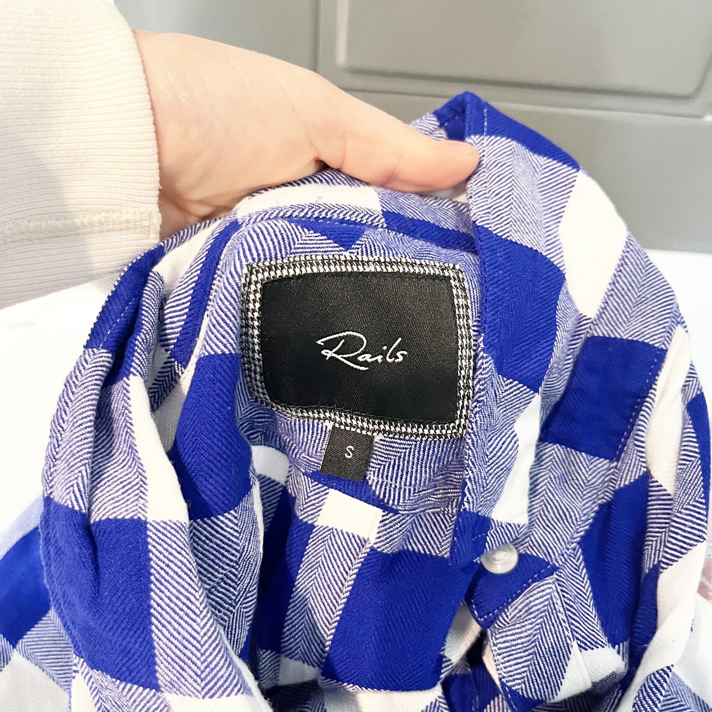 Rails Hunter Button Down Long Sleeve Buffalo Check Plaid Shirt Blue White Small