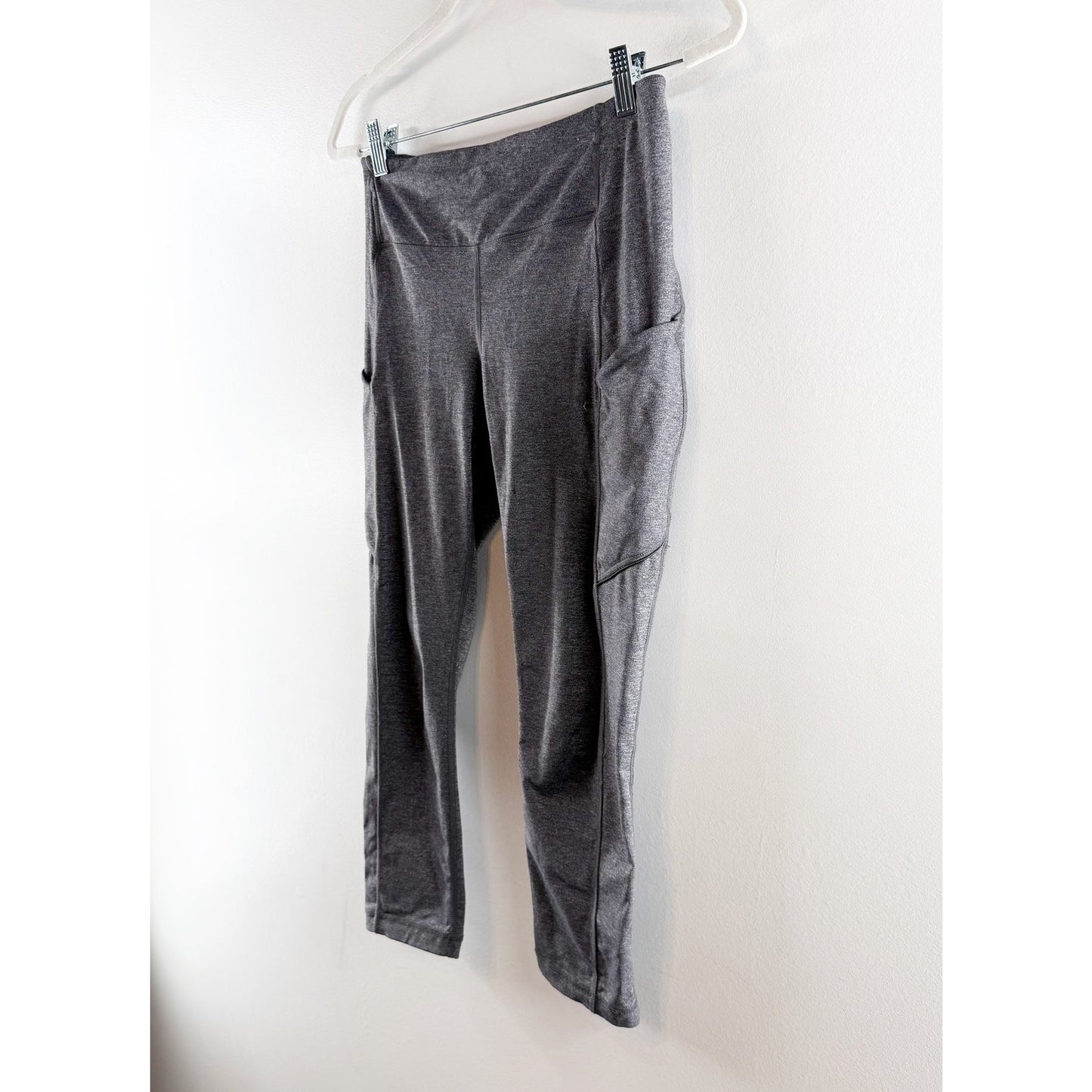 Lululemon Speed Up Crop Leggings 21" Heathered Black Gray 6