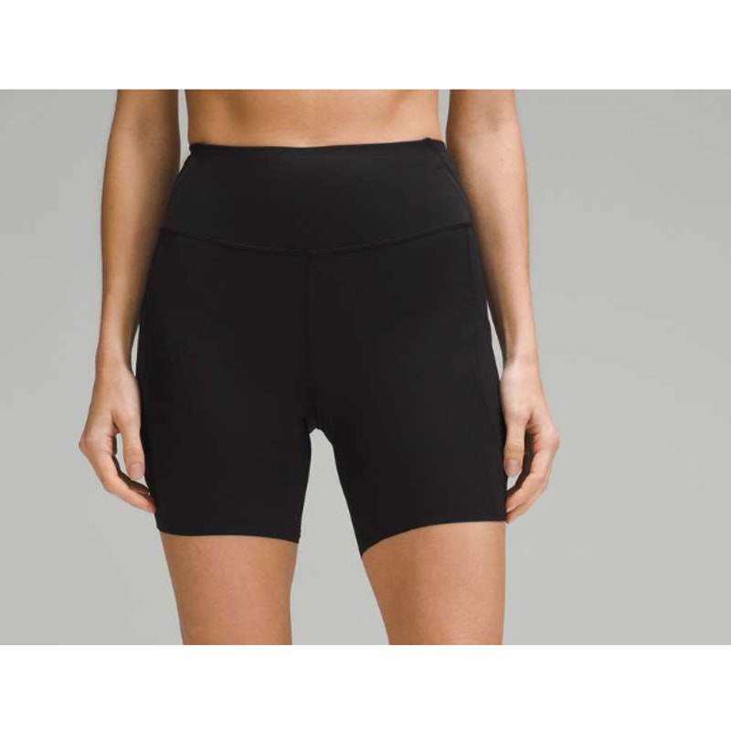 Lululemon Fast and Free High-Rise Bike Shorts 6" With Pockets Black 4