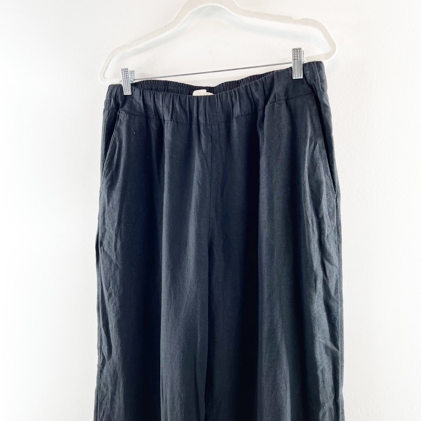 Abercrombie & Fitch Pull On High Rise Wide Leg Pants Black Large Tall