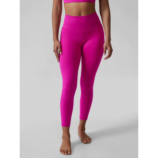 Athleta Salutation Stash High Waisted 7/8 Tight Leggings Hot Pink XS