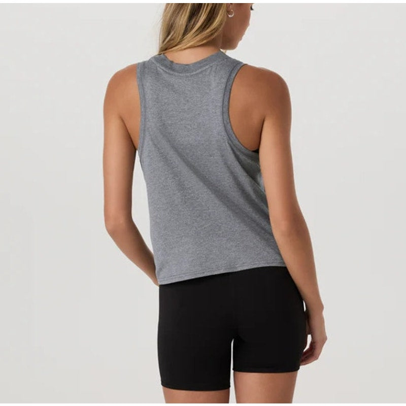Vuori Energy Sleeveless High Neck Tank Top Heather Grey Small